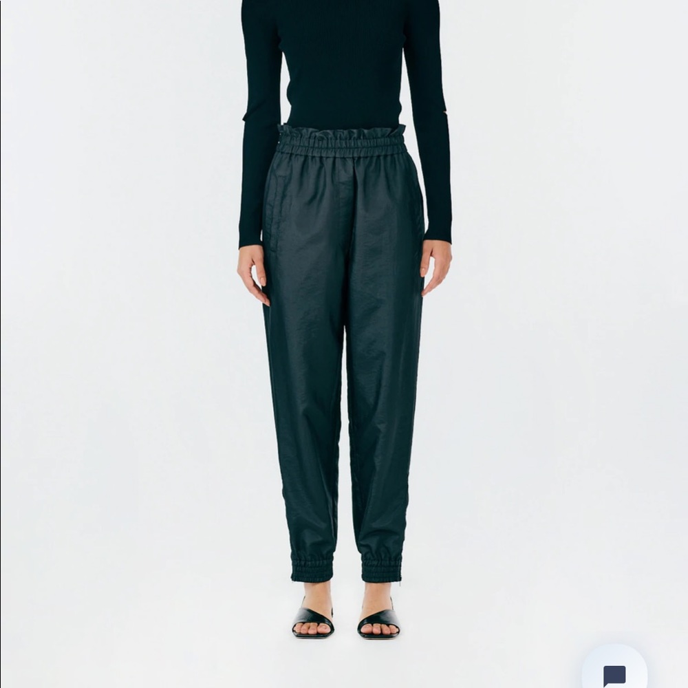 Tibi black crispy nylon joggers